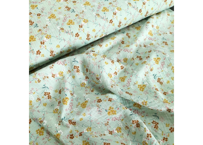 DOUBLE GAUZE, MUŚLIN - ŁĄCZKA MIĘTOWA  - 135cm