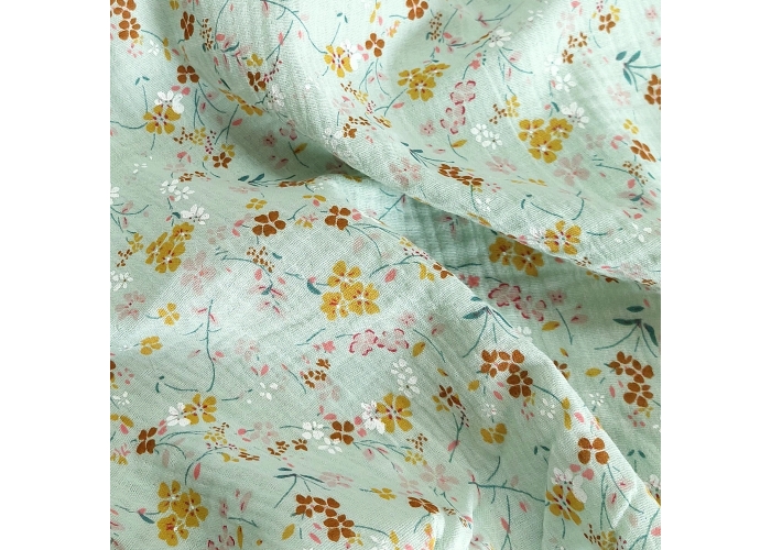 DOUBLE GAUZE, MUŚLIN - ŁĄCZKA MIĘTOWA  - 135cm