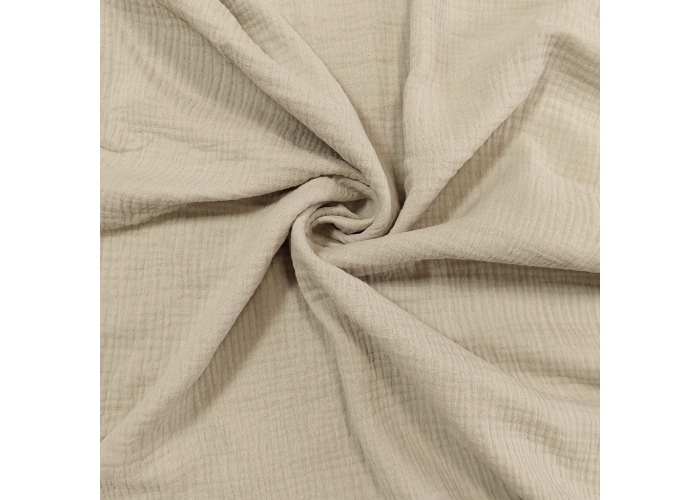 DOUBLE GAUZE, MUŚLIN - PIASKOWY - 155cm