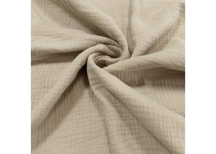 DOUBLE GAUZE, MUŚLIN - PIASKOWY - 155cm
