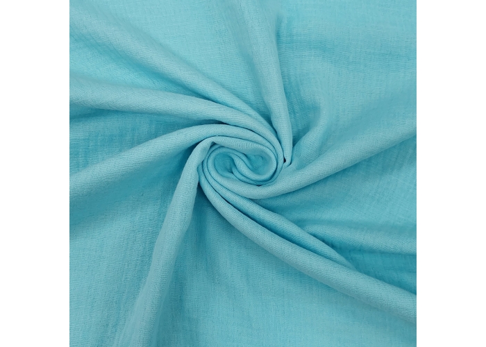 DOUBLE GAUZE, MUŚLIN - LAZUROWY BŁĘKIT - 140cm