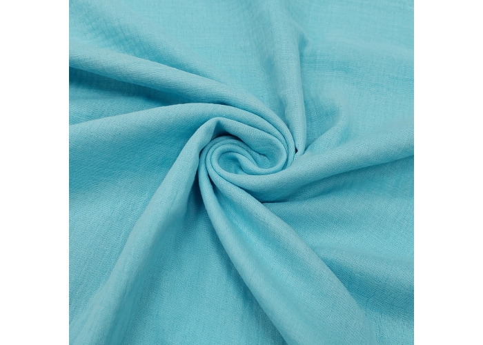 DOUBLE GAUZE, MUŚLIN - LAZUROWY BŁĘKIT - 140cm