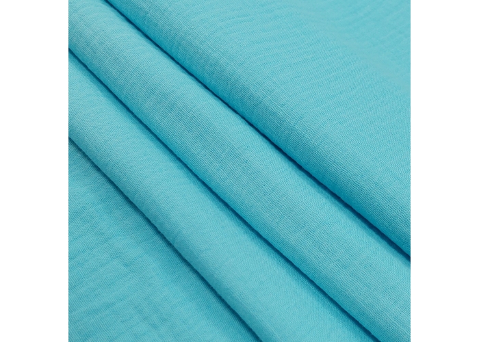 DOUBLE GAUZE, MUŚLIN - LAZUROWY BŁĘKIT - 140cm