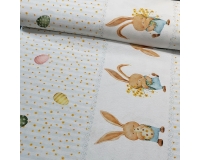 PASTELOWE KRÓLICZKI - BAWEŁNIANA tkanina dekoracyjna NA OBRUS 140cm