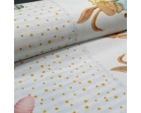 PASTELOWE KRÓLICZKI - BAWEŁNIANA tkanina dekoracyjna NA OBRUS 140cm