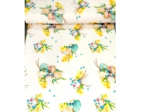 WIELKANOCNE PISANKI - tkanina dekoracyjna OBRUSOWA PLAMOODPORNA 150cm