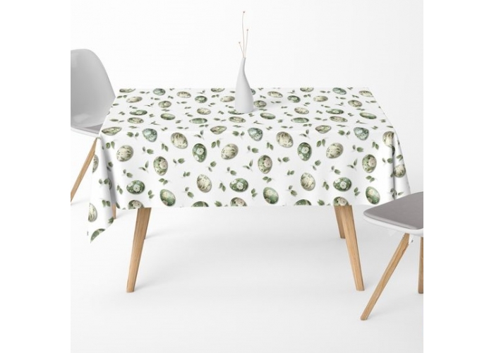 WIELKANOCNE PISANKI BIAŁE - tkanina na OBRUSY, ZASŁONY, PODUSZKI - 150 cm