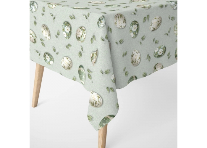 WIELKANOCNE PISANKI MIĘTOWE - tkanina na OBRUSY, ZASŁONY, PODUSZKI - 150 cm