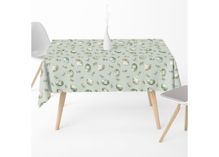 WIELKANOCNE PISANKI MIĘTOWE - tkanina na OBRUSY, ZASŁONY, PODUSZKI - 150 cm